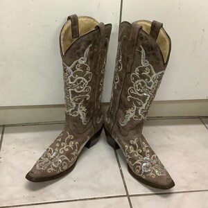 Corral Bottes de cow-girl noires à bout pointu pour femmes