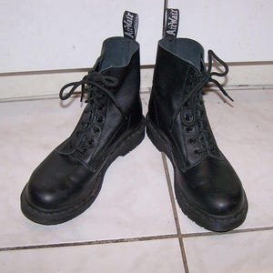 Dr Martens 1460 boots Pascal Mono black soft leather UK 6 US womens 8 slightly worn excellent condition with free US shipping