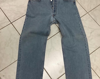 Vintage Levi's 501 Jeans, stonewashed Denim, Knopfleiste, hergestellt in den USA, Größe 34x30
