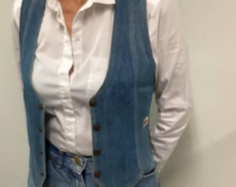 Vintage Roy Rogers denim vest Gentle Giant rock band mens small womens medium