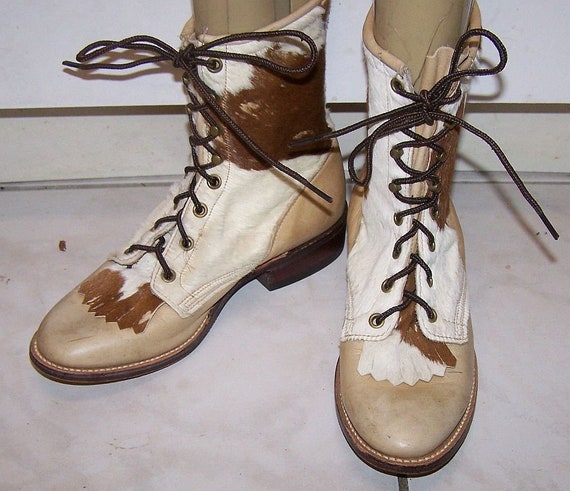 Larry Mahan kiltie granny boots cowgirls womens c… - image 4