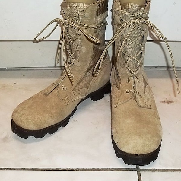 Womens army desert combat boots Altama tan suede and cordura size US mens 4.5 womens 7 EU 37 barely worn nice new LoWERED PRICE