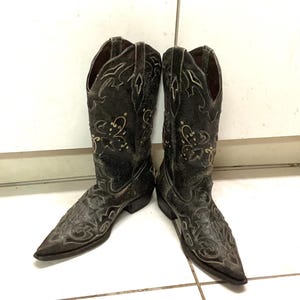 Bottes Cowboy Rancho Fait Main Mexique - Taille 36 - Équitation Ou Moto