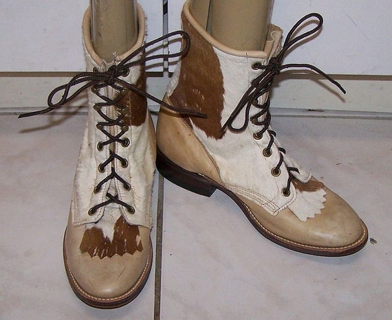 Larry Mahan kiltie granny boots cowgirls womens c… - image 2