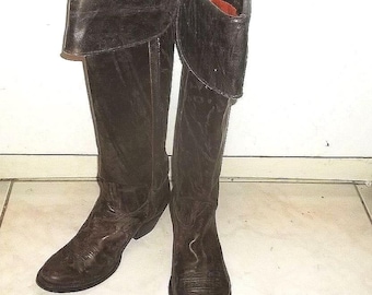 Vintage Lucchese riding boots: Charlie 1 Horse, brown cowhide US womens 8.5B