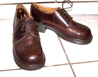 Zapatos de plataforma vintage Dr. Martens Gibson: piel gruesa color castaño, talla 7 del Reino Unido/9 de EE. UU.