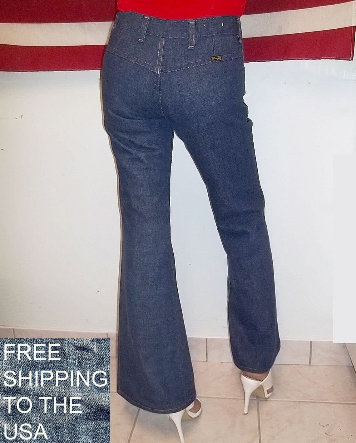 Vintage Wrangler bell bottom jeans girls womens low rise Etsy
