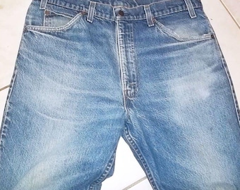 Vintage Levis 509 Jeans: Blue Denim, Straight Leg, made in USA 35x29