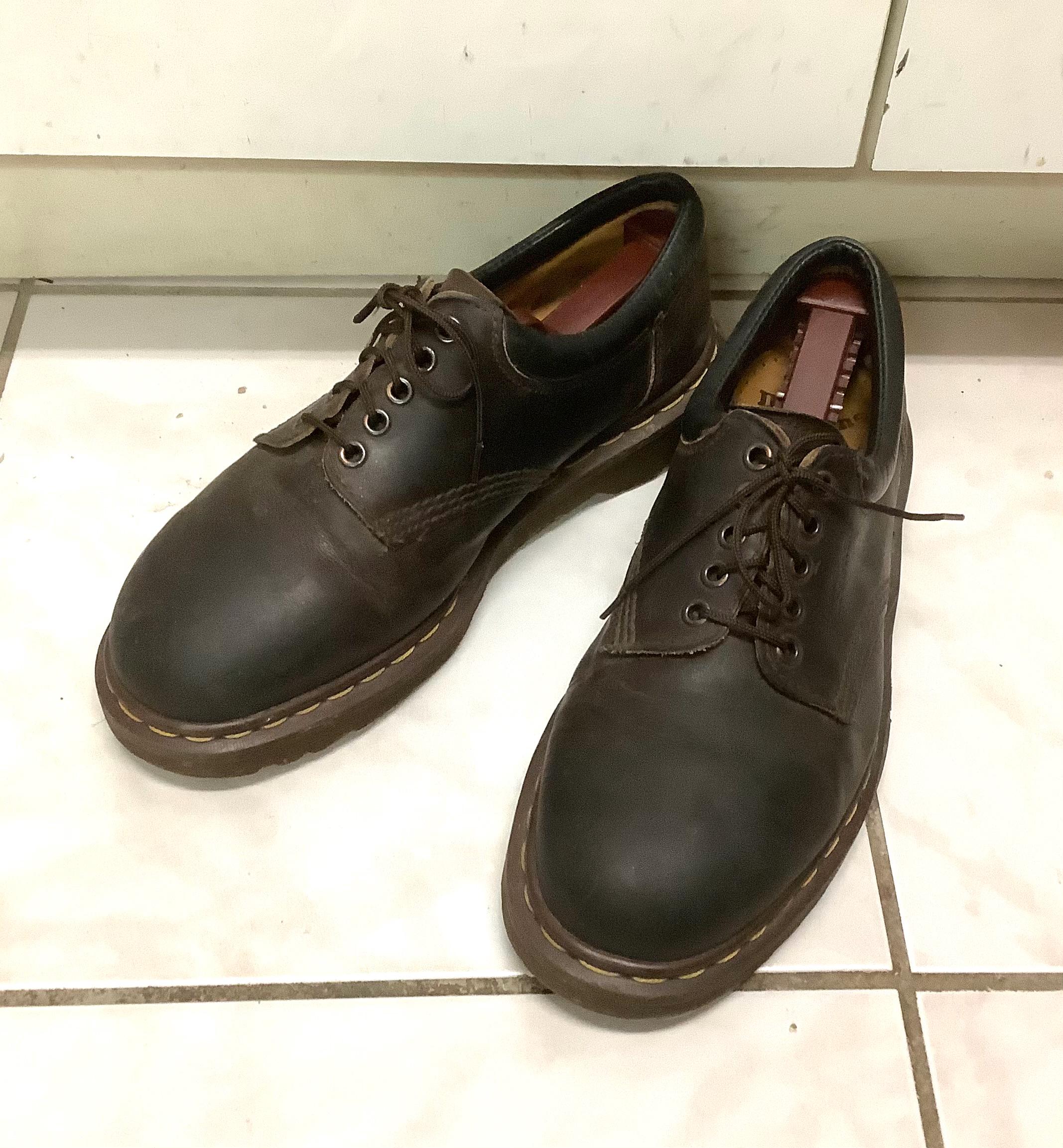 Dr Martens 8053 Made in England Dark Brown Leather Oxford Shoes Men\'s Size 7 Docs Dr. Martens 8053 Arc Crazy Horse Brown Leather Platform  main image 4