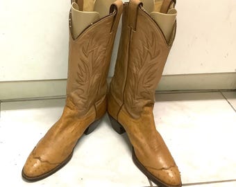 Diamond J by Justin Men's Western Leather Boots 7172 Grey Size 9.5
