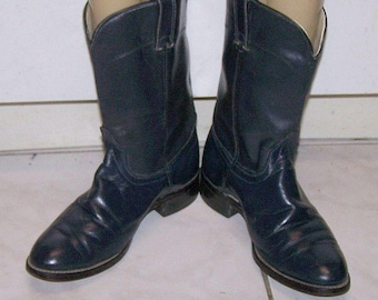 Laredo touwlaarzen: marineblauwe western cowgirllaarzen met lage hak, € 6,95