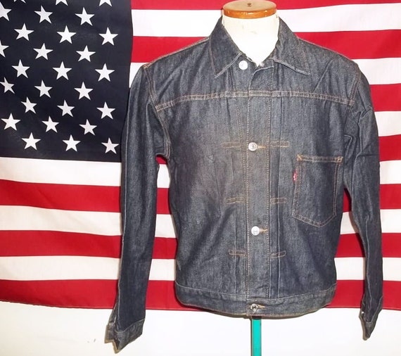 Levis pleated front western denim jacket 71005 sin
