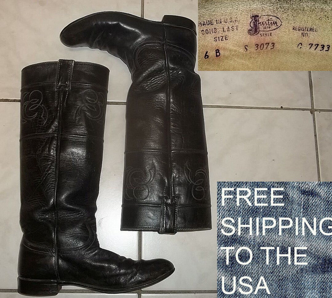 Justin 3073 Riding Boots Western Low Heel Womens Size 6 B - Etsy