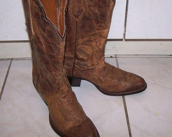 Dan Post Cowgirl Boots Brown Oiled Leather, Women's 6.5M