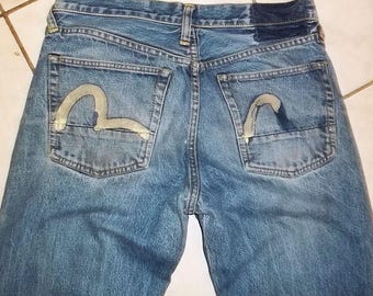 Jean Evisu Redline Selvedge 30 x 33 cm : restauré