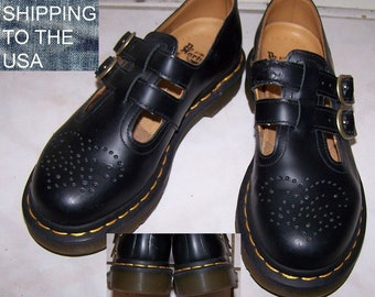 Dr Doc Martens Mary Jane loafers chunky leather model 12516 black color US womens 5 UK3 barely worn with free shipping to the USA