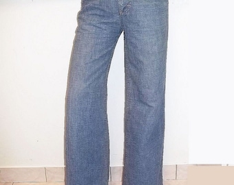 Jean vintage Lee Bell Bottom : sergé brossé, fermeture éclair Talon (29 x 32)