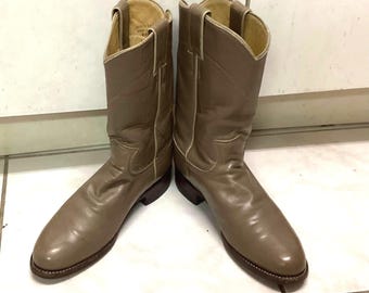 Justin Roper Boots: Chocolate Brown Leather Cowboy Western  display picture 1