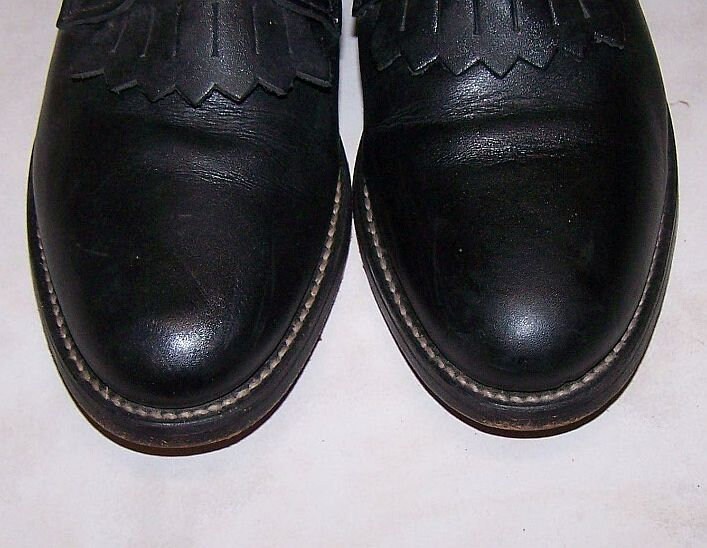 Vintage Justin Granny Boots Roper: Black Leather Lace-up, US  display picture 3