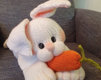 Digital Knitting Pattern For Raffles the Rabbit Pyjama/Hot Water Bottle Case