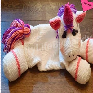 Hot Water Bottle With Rainbow Coloured Faux Fur Unicorn Design Cover - View #8