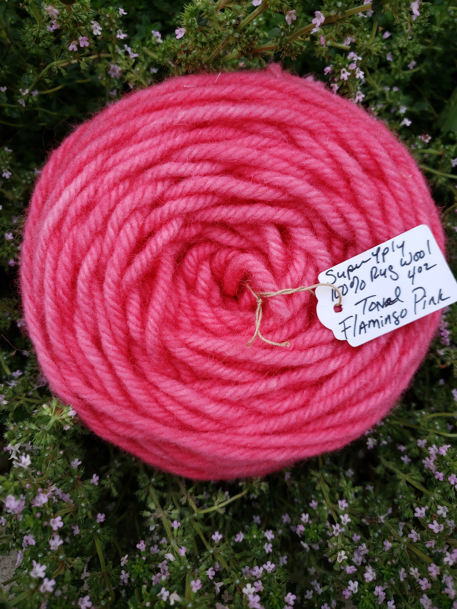 Super 4 Ply DARK FLAMINGO PINK Hand Dyed Rug Wool Yarn for - Etsy