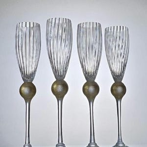 Union Street Glass Manhattan Gold Champagne Flutes | Set of 4