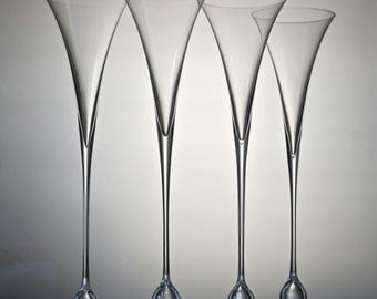 Rosenthal Studio-Line (Studio-Linie) Champagne Flutes: Solitaire - Set of 4, Vintage German Glass