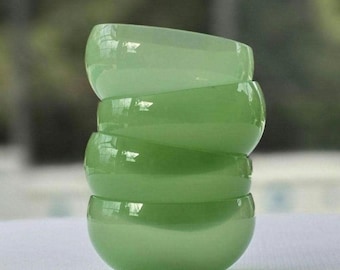 Portieux Vallerysthal Transparent Jade Green Opaline Bowls | Set of 4