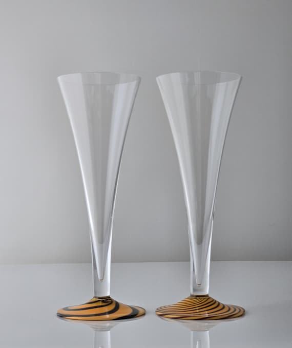 Carlo Moretti Murano Italy Champagne Flutes | Set of 2 - Etsy