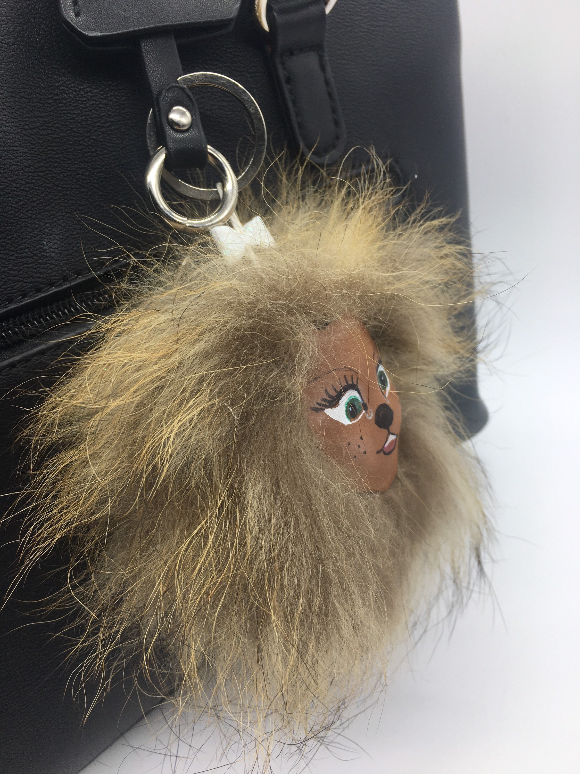 Portachiavi Morbido Guqqeuc Portachiavi In Pelliccia Sintetica Con Pompon E Perle Portachiavi Pon Pon Peloso - Foto 5