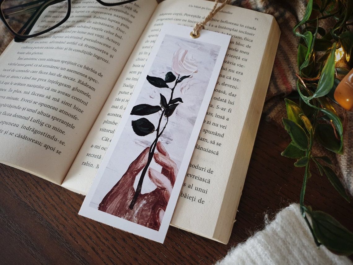 Art print bookmarks Flower painting acrylic prints Etsy