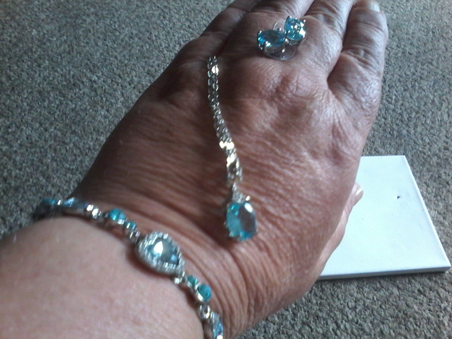 Natural Blue Topaz NecklaceBracelet and Earrings 925 Sterling | Etsy