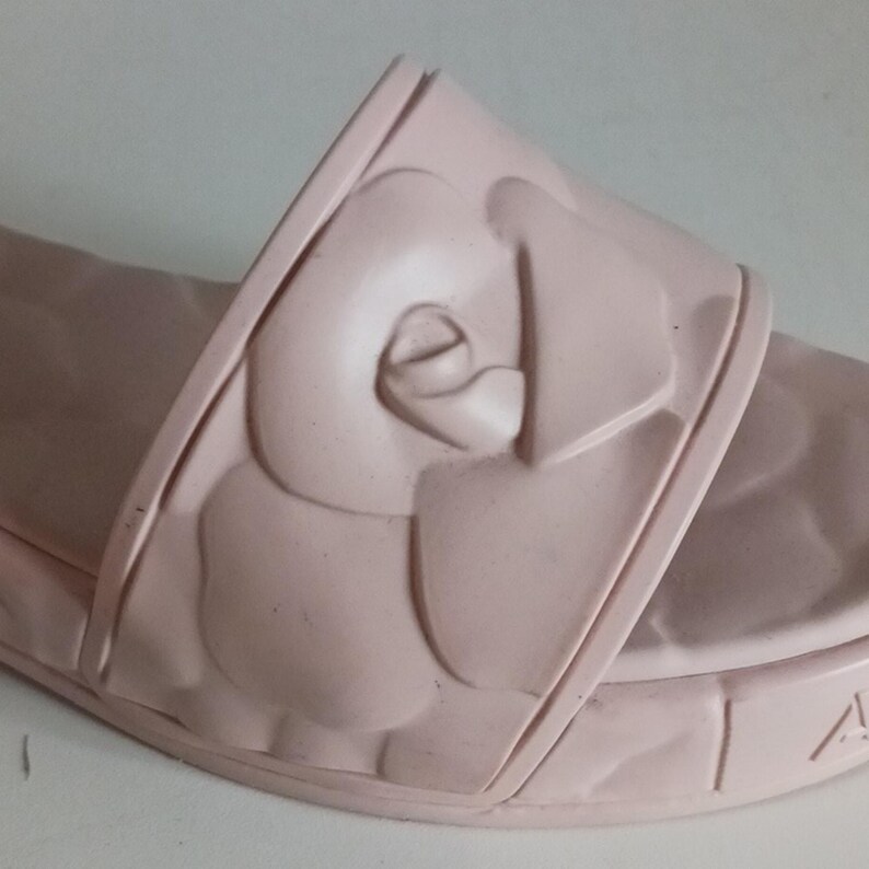 Valentino Garavani Pink Flower Slide Sandals. image 6