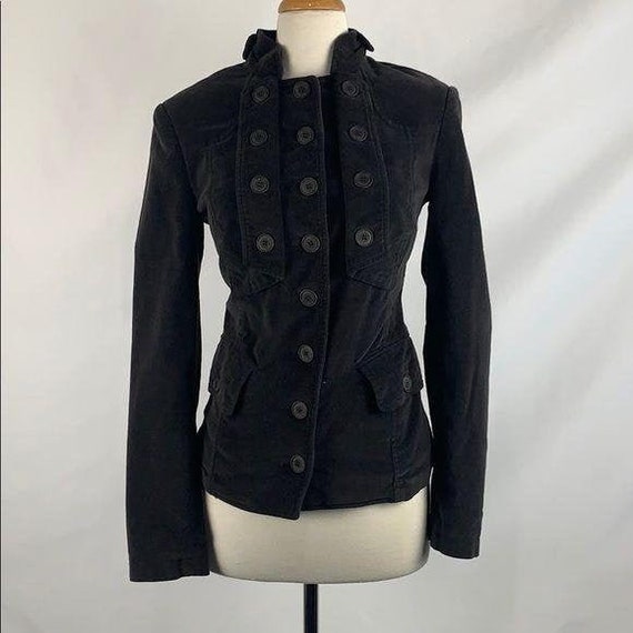 Black Velvet Vintage Jacket Button Front