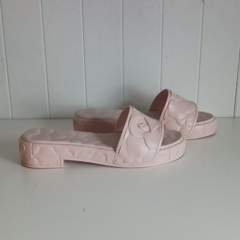 Valentino Garavani Pink Flower Slide Sandals. image 5