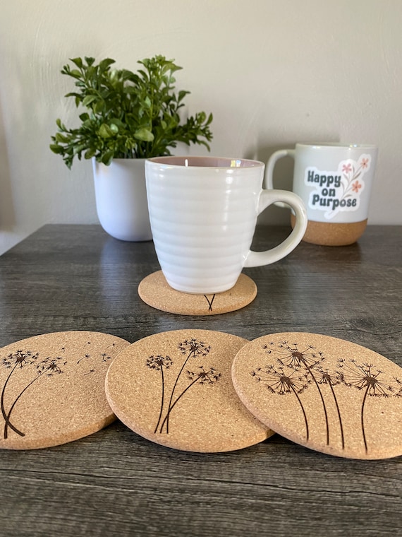 Dandelion Cork Coaster Set
