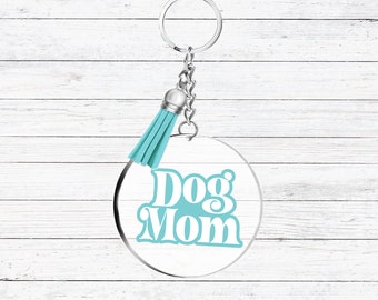 Cute Dog Mom Keychain with Tassel | Gift for Dog Mom | Dog Mom Birthday Gift