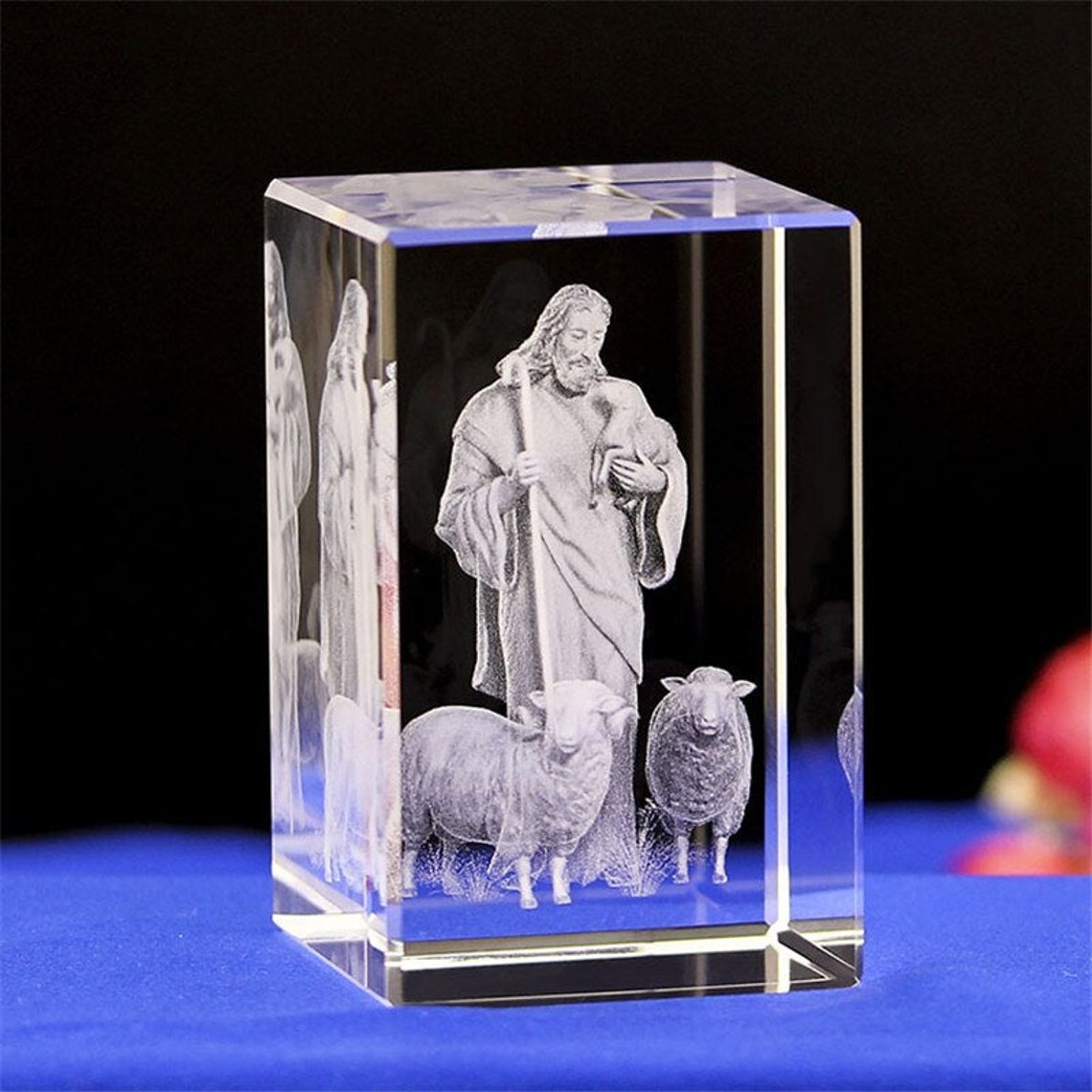 Christian Gifts 3D Crystal cube Laser Engraving Jesus Model Etsy