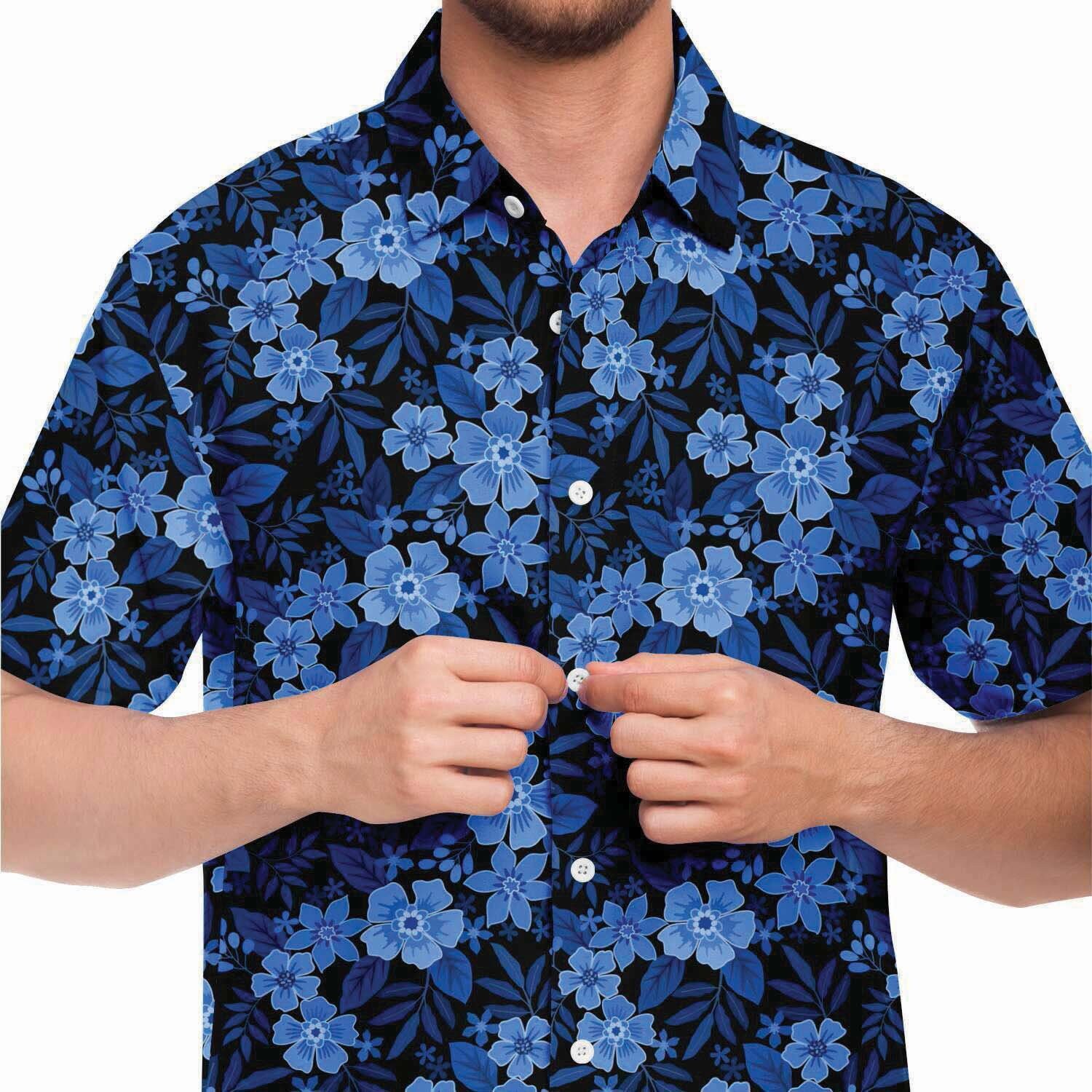 Flower Button Down Shirt Mens Flower Button Shirt Blue | Etsy