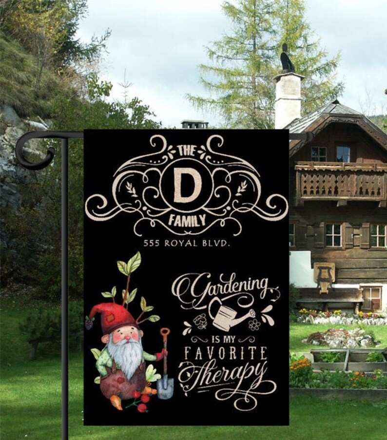 Personalized Garden Flag Yard Sign Custom Banner With Name Etsy