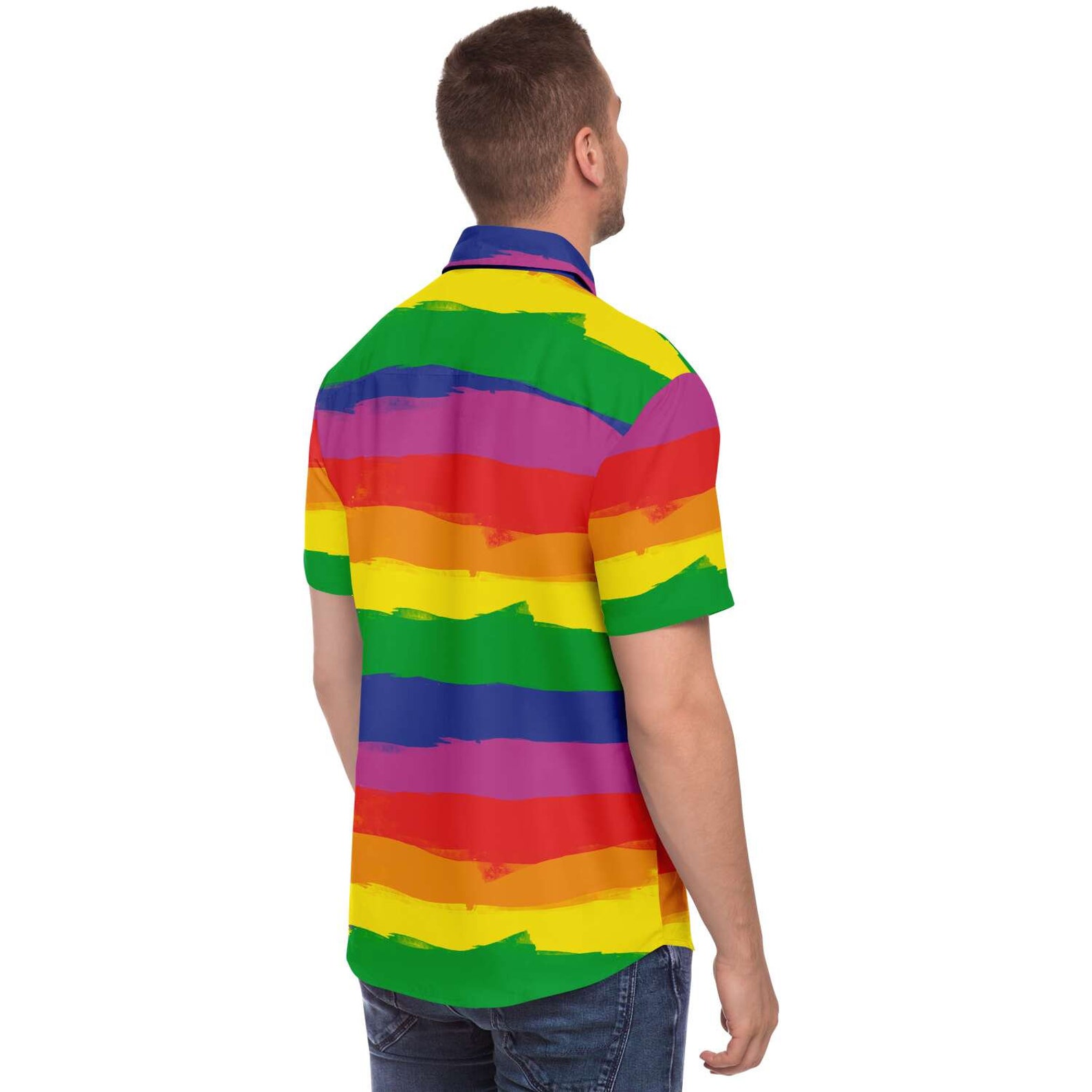 Rainbow Button Down Shirt Gay Pride Shirt Pride Clothing | Etsy
