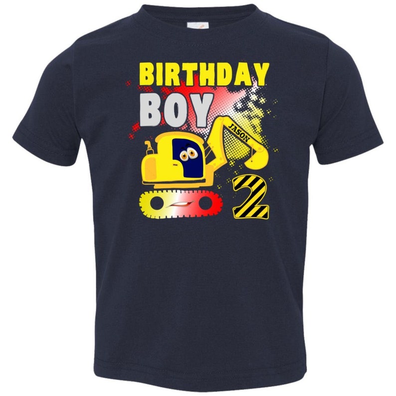 Construction Birthday Tractor Custom Shirt Personalized Birthday Shirt Tractor Birthday Boy Birthday Custom Name and Age Birthday Shirt
