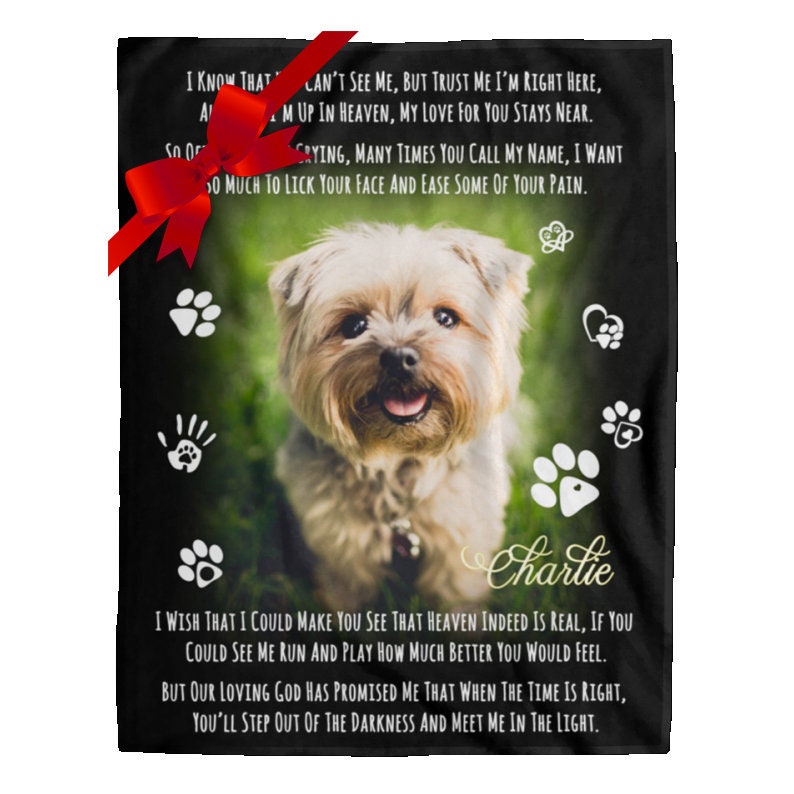 Pet Memorial Blanket, Dog Loss Gift, Custom Pet Photo Blanket, Dog