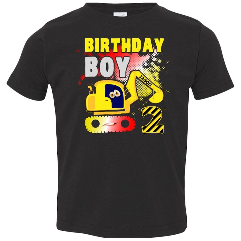 Construction Birthday Tractor Custom Shirt Personalized Birthday Shirt Tractor Birthday Boy Birthday Custom Name and Age Birthday Shirt