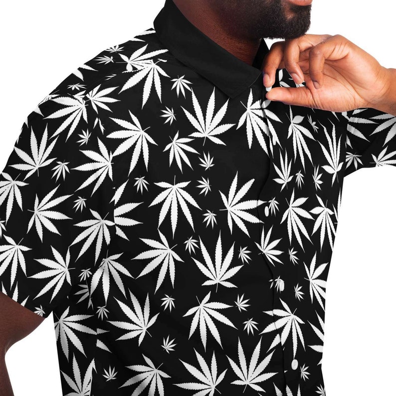 Limited time Bombing free shipping sale Custom Button Down Shirt Ganja Clothing Marijuana 42