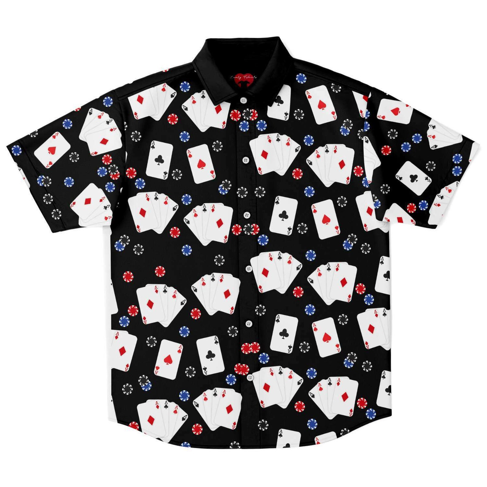 Vegas Button Down Shirt Aces Shirt Gambling Shirt Lucky Etsy