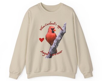 Cardinal Bird Crewneck Sweatshirt (When Cardinal's appear Angels are near)