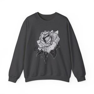 Sweat-shirt ras du cou rose noir et blanc