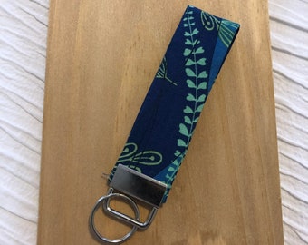 Blue Floral Key Fob